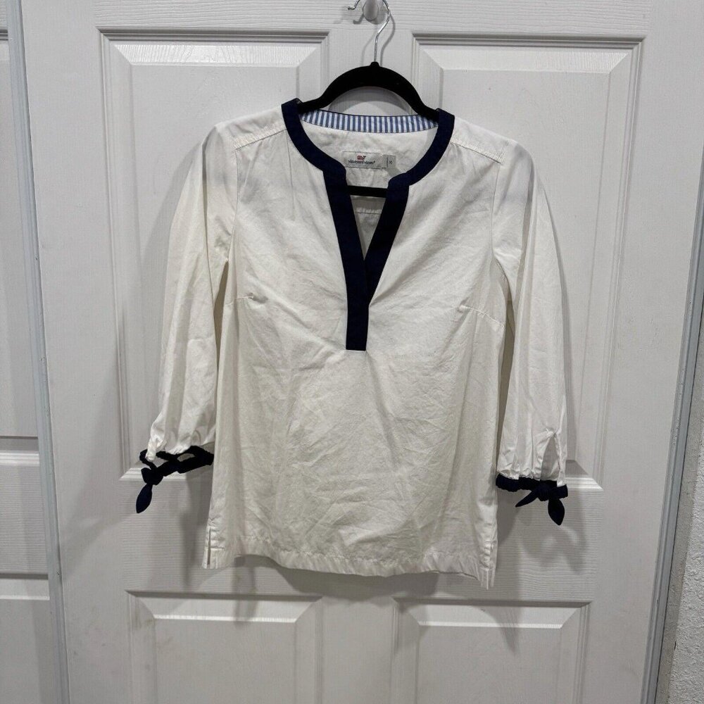 Vineyard Vines Color Block ‎ Savannah Popover Top Xsmall Xs